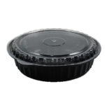 BLACK ROUND DELI CONTAINER HC-8337 W/LID