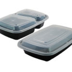 BLACK RECT. DELI CONTAINER F750 W/LID