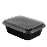 BLACK RECT. DONBURI CONT. DB-10 W/CLEAR LID