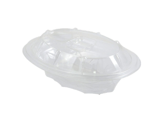 OVAL HINGED CONTAINER W/FORK