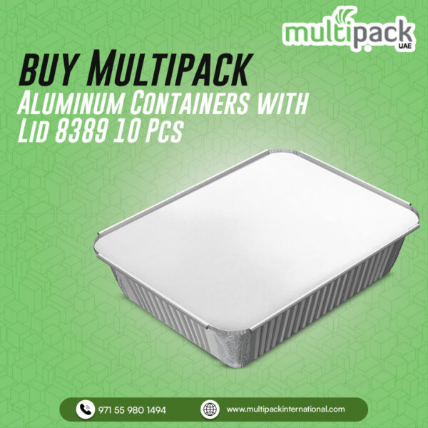 Multipack Aluminum Containers with Lid 8389 10 Pcs