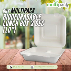 BIODEGRADABLE LUNCH BOX 3 SEC (10”)