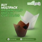Brown Tulip Muffin Paper Cups