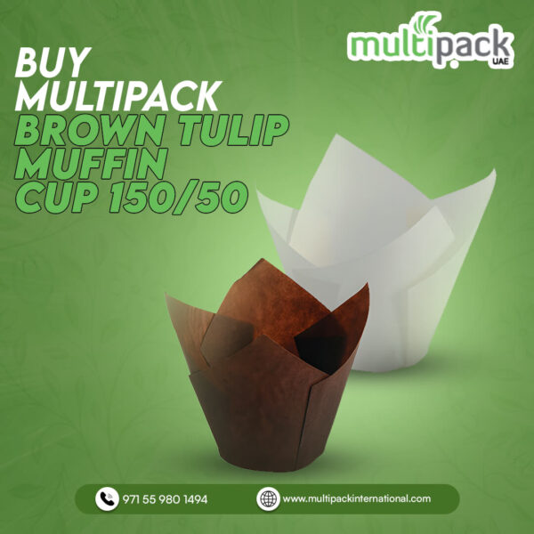 Brown Tulip Muffin Paper Cups