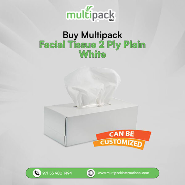 BUY FACIAL TISSUE 2 PLY PLAIN WHITE IN UAE