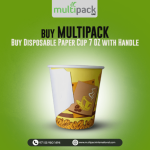 Buy Disposable Paper Cup 7 OZ with Handle in UAE