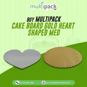 CAKE BOARD GOLD HEART SHAPED MED