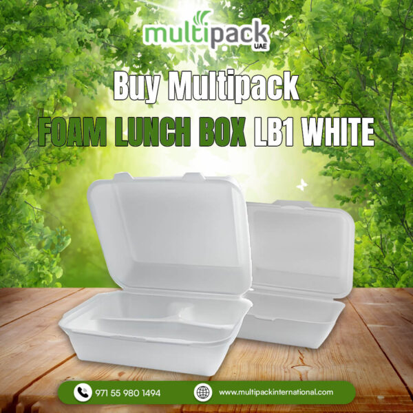 Disposable FOAM LUNCH BOX LB1 WHITE