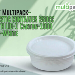 PLASTIC CONTAINER 250CC WITH LID-1 Carton-1000 PCS-White