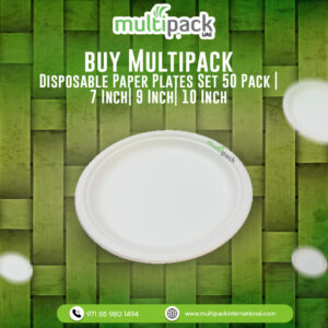 Multipack Disposable Paper Plates Set 50 Pack | 7 Inch| 9 Inch| 10 Inch