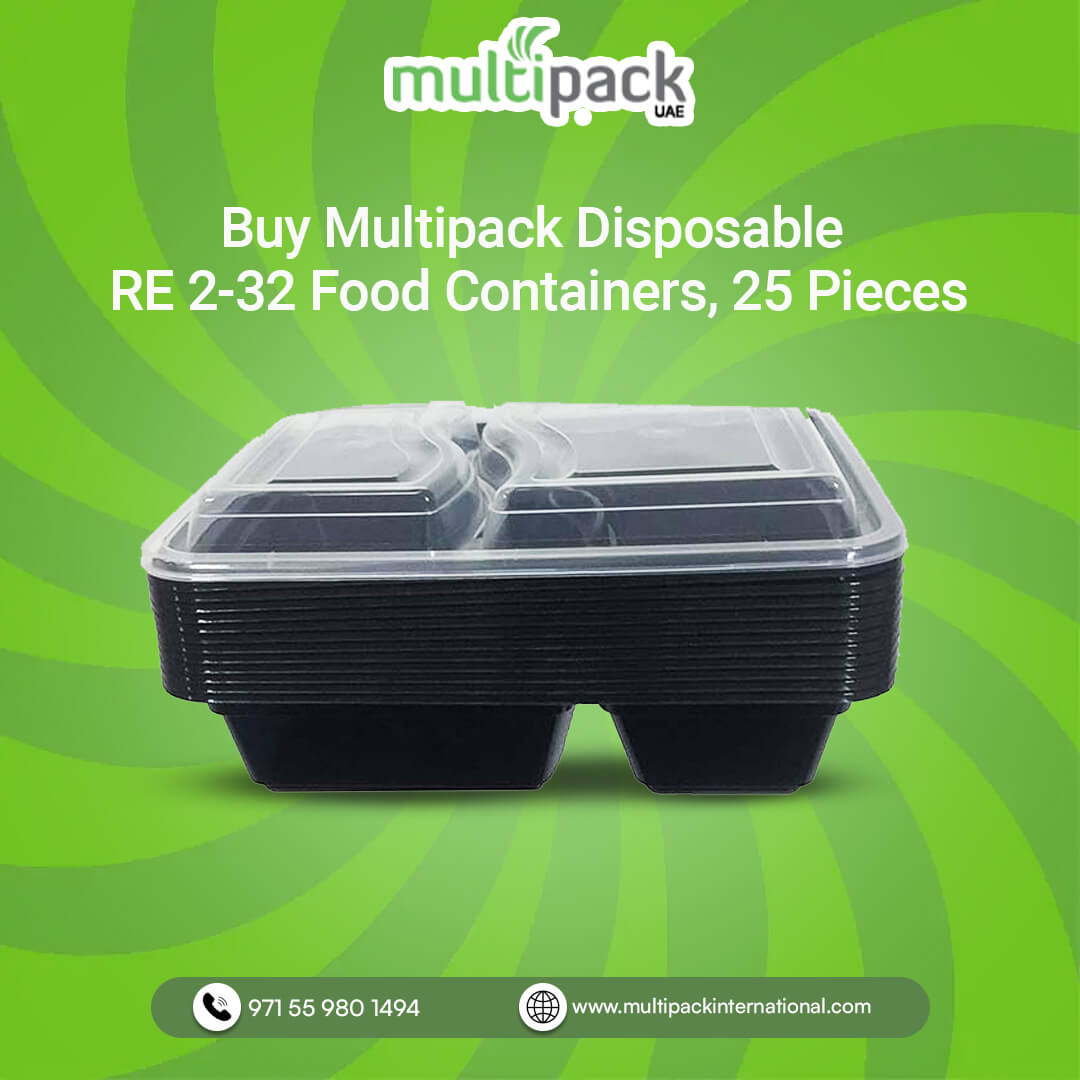 Multipack Disposable RE 2-32 Food Containers, 25 Pieces