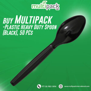 Multipack-Plastic Heavy Duty Spoon(Black), 50 PCs