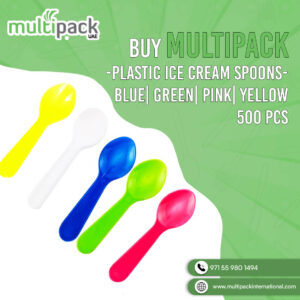 Multipack-Plastic Ice Cream Spoons-Blue| Green| Pink| Yellow 500 Pcs