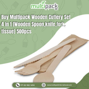 Multipack Wooden Cutlery Set 4 In 1