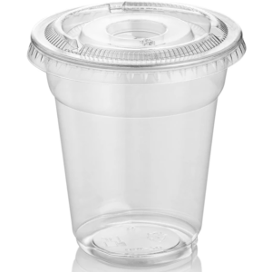 plastic cups with flat lid